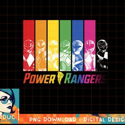 kids power rangers rainbow panels power pose logo t-shirt copy png