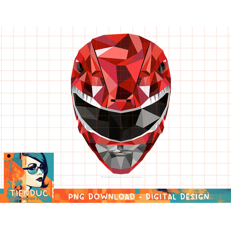 Kids Power Rangers Red Ranger Geometric Helmet T-Shirt copy.jpg
