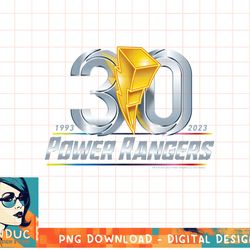 power rangers 30th anniversary celebration silver logo t-shirt copy png