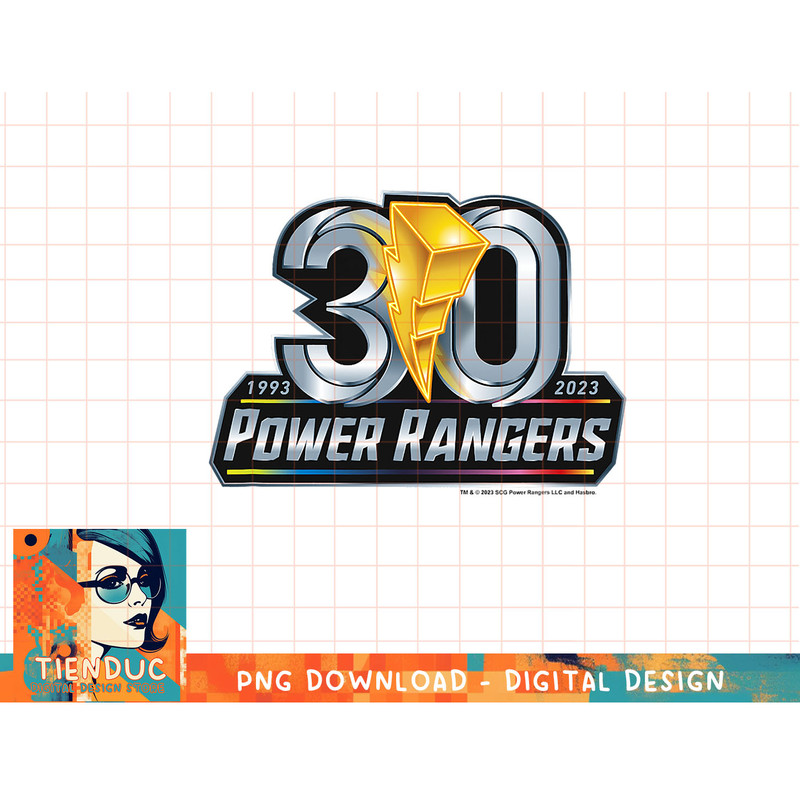Power Rangers 30th Anniversary Celebration Silver Logo V2 T-Shirt copy.jpg