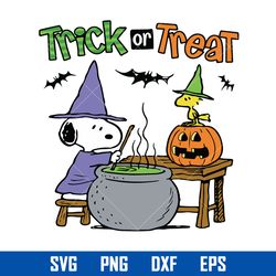 Trick on Treat Svg, Snoopy Halloween Svg, Halloween Svg, Png Dxf Eps Digital File