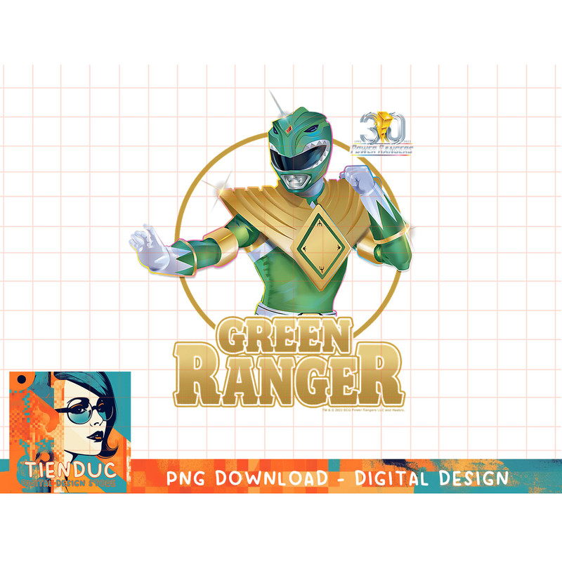 Power Rangers 30th Anniversary Green Ranger Vintage Portrait T-Shirt copy.jpg