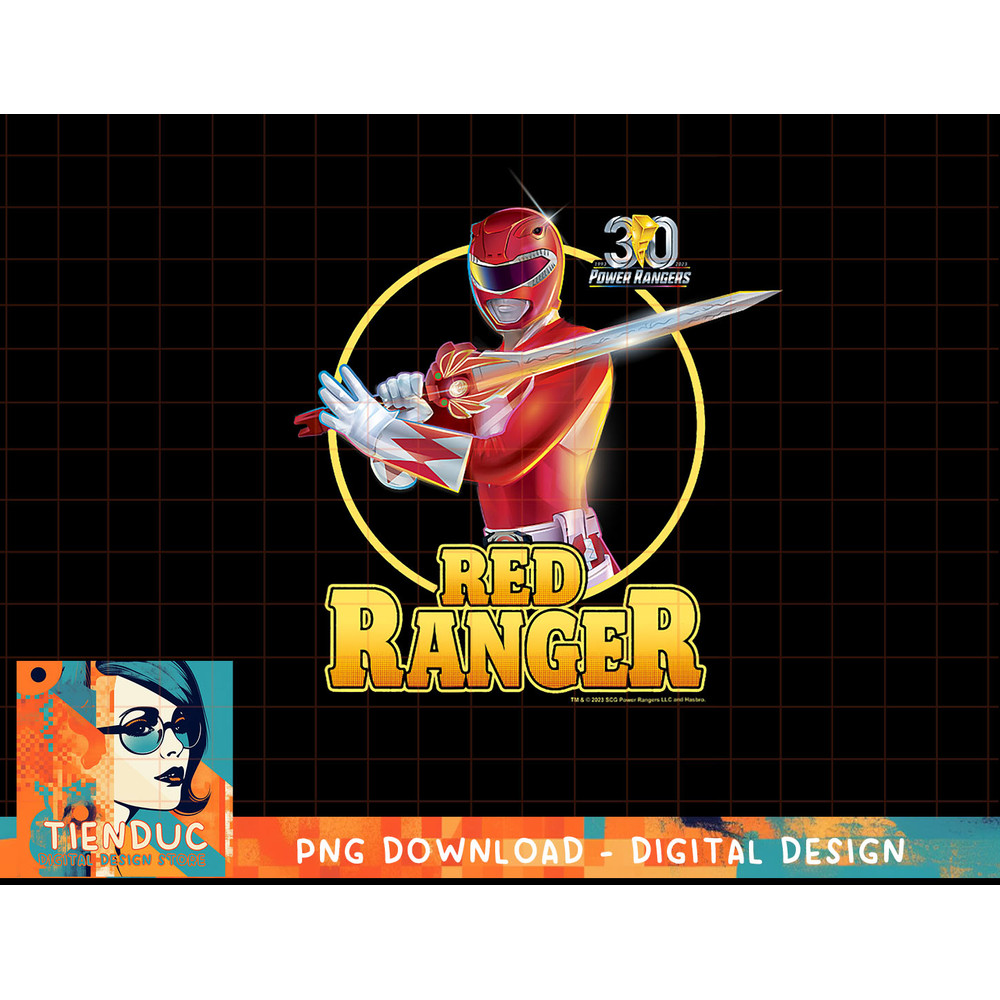 Power Rangers 30th Anniversary Red Ranger Vintage Portrait T-Shirt copy.jpg