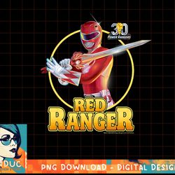 power rangers 30th anniversary red ranger vintage portrait t-shirt copy png