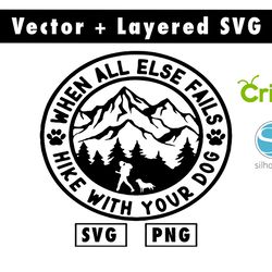 take a hike wuth your dog decal svg & png files for cricut machine , anime svg , manga svg , goku svg