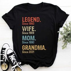 vintage legend wife mom grandma since year shirt, mom shirt, mother's day gifts, gift for mom, gift for grandma