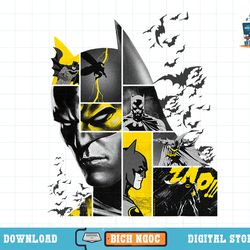 batman 80 years bat panels dark t-shirt copy png