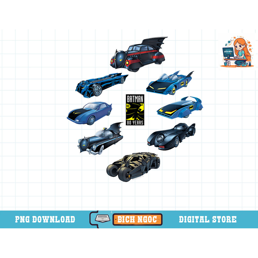 Batman 80 Years Batmobile Oval T-Shirt copy.jpg