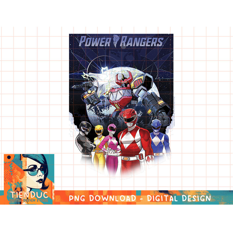 Power Rangers Battle Mech Group Comic Poster T-Shirt copy.jpg