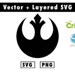 star wars rebel alliance symbol svg & png files for cricut machine , anime svg , manga svg , goku svg