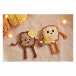 Bread toast with butter set of 2 cute couple plushies Housewarming gift for sister, cute plushie gift for mothers day