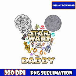 daddy star wars png, star wars png, starwars characters, mickey head, png, digital download