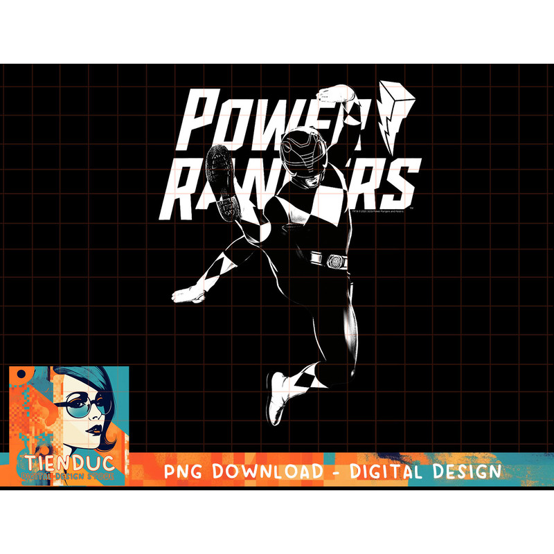 Power Rangers Black Ranger Karate Action Circle Portrait T-Shirt copy.jpg