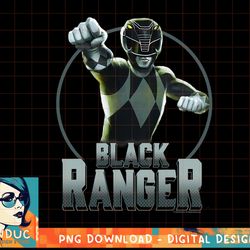 power rangers black ranger karate action circle portrait v2 t-shirt copy png