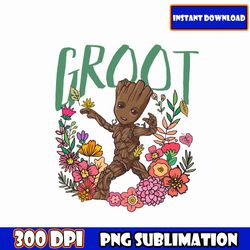 groot png, cute set of star wars cartoon characters png download