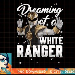 power rangers christmas dreaming of a white ranger long sleeve t-shirt copy png