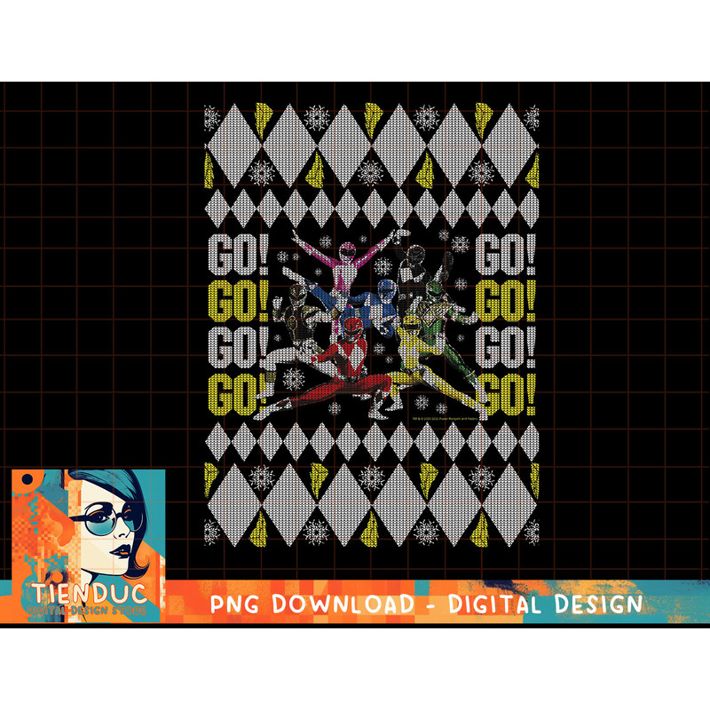 Power Rangers Christmas Ugly Sweater Go Go Group Shot T-Shirt copy.jpg