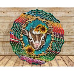 Western Baby Goat Wind Spinner Png Sublimation Design, Western Wind Spinner Png, Animal Wind Spinner Png, Baby Goat Png,