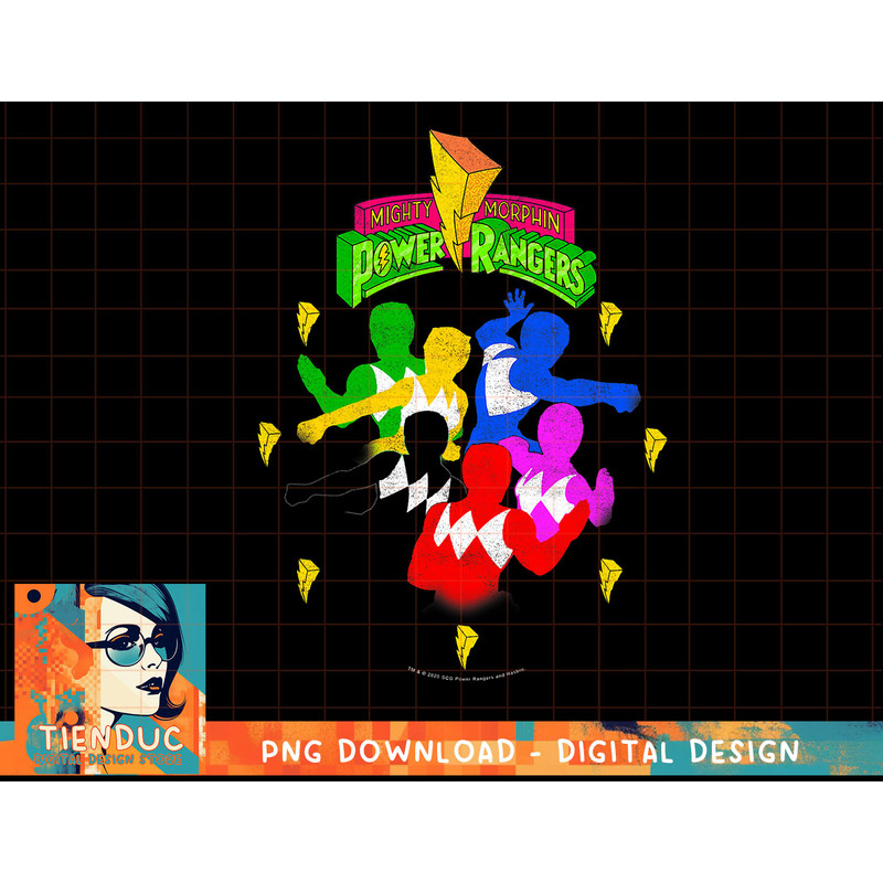 Power Rangers Distressed Group Minimalist Silhouettes T-Shirt copy.jpg