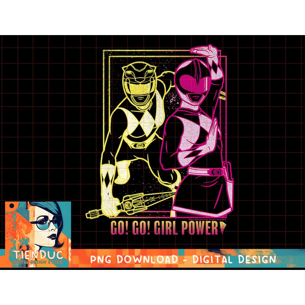 Go Go Pink Ranger Power Rangers Go Go Girl Power Pink & Yellow Ranger Art T-Sh | Inspire ...