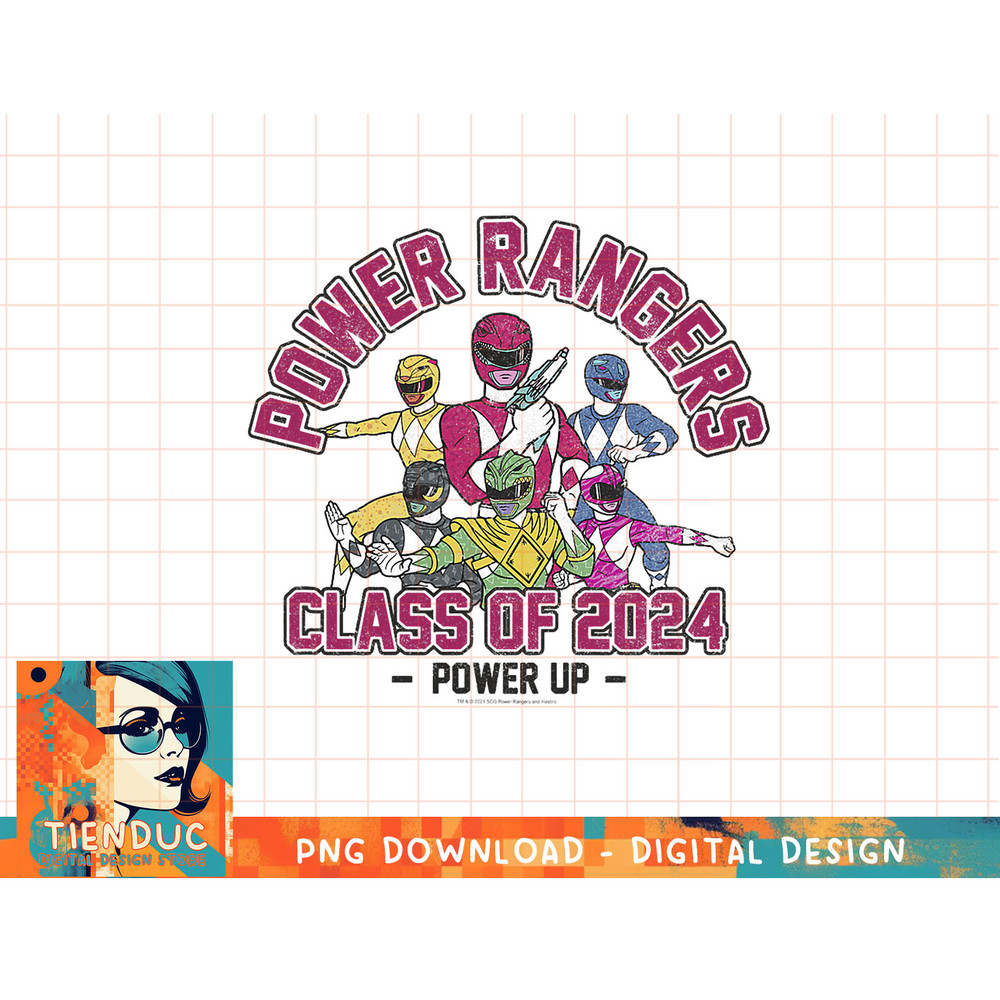 Power Rangers Graduation Class Of 2024 Group Power Up T-Shirt copy.jpg
