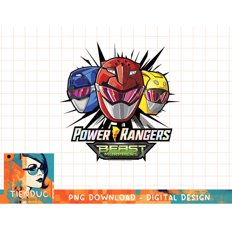 Power Rangers Group Shot Beast Morphers Helmets T-Shirt copy.jpg