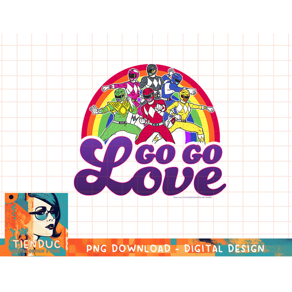 Power Rangers Group Shot Pride Rainbow Go Go Love T-Shirt copy.jpg