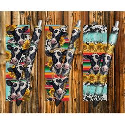 Black And White Baby Cow Pen Wraps Png Sublimation Design, Baby Cow With Sunflowers Pen Wraps Png,Animal Pen Wraps Png,