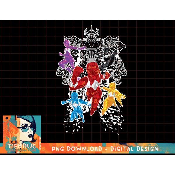 Power Rangers Morphin' Time Group Polygons Outline T-Shirt c | Inspire ...