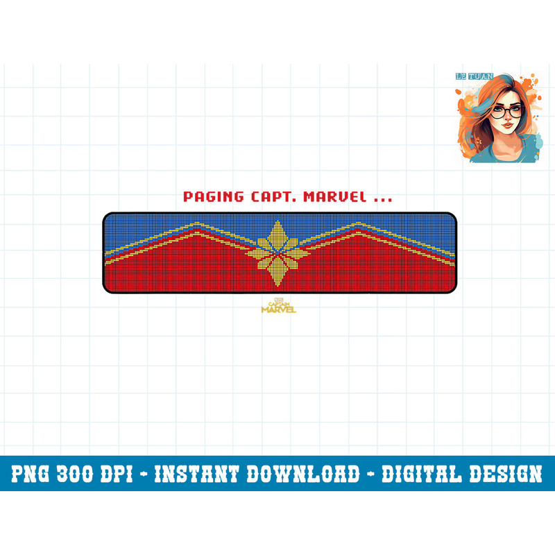 Captain Marvel Paging Red Blue Logo Graphic png, sublimation png, sublimation copy.jpg