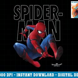 kids marvel spider-man homecoming outlined jump pose kids png, sublimation copy