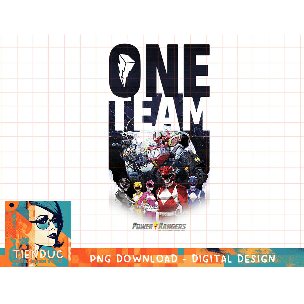 Power Rangers One Powerful Team Group Portrait & Logo T-Shirt copy.jpg