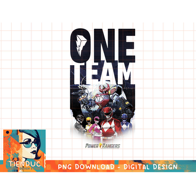 Power Rangers One Powerful Team Group Portrait & Logo T-Shirt copy.jpg