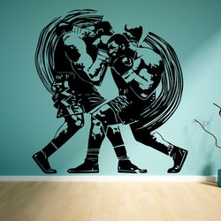 Boxing Fight, Boxing Gym Training, Sport, Wall Sticker Vinyl Decal Mural Art Decor