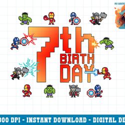 marvel avengers 8-bit 7th birthday png, sublimation copy