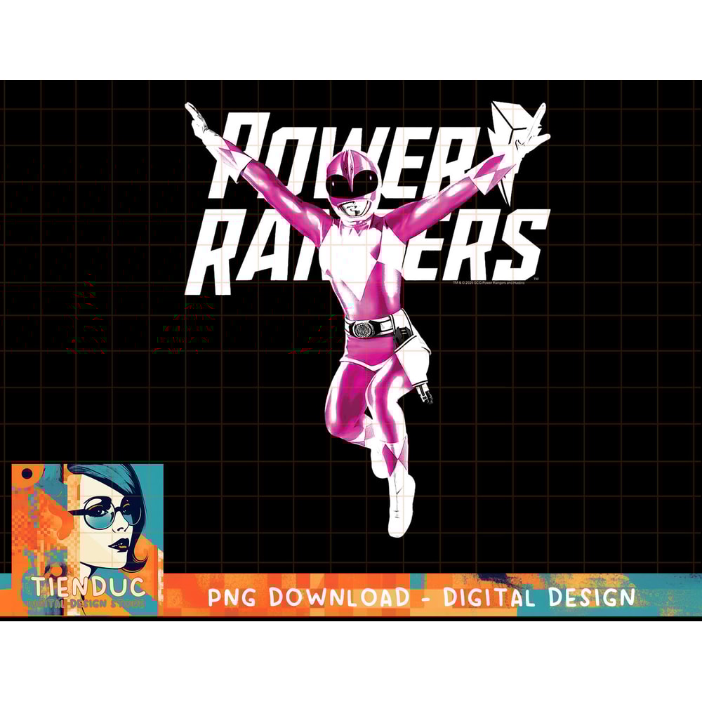 Power Rangers Pink Ranger Karate Action Pose Logo T-Shirt copy.jpg