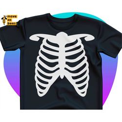 Skeleton Rib Cage Svg, X-Ray Shirt Svg, Baby Halloween Shirt Svg Design for Boys, Girls, Children File, Cricut, Silhouet