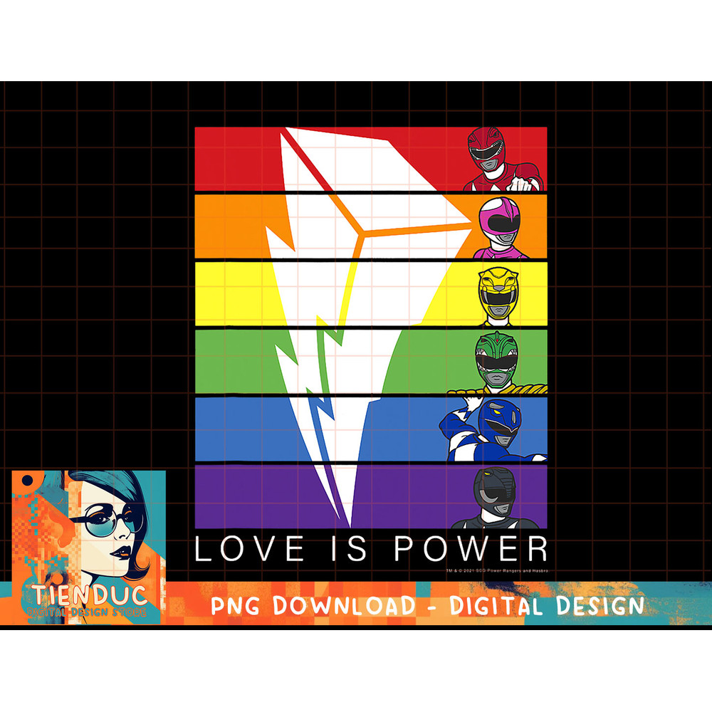 Power Rangers Pride Love Is Power Rainbow Panels T-Shirt copy.jpg