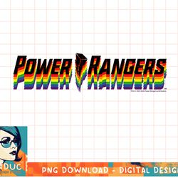 power rangers rainbow 3d outlined logo t-shirt copy png
