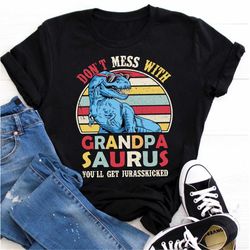 grandpa saurus shirt - grandpa t-shirt, grandpasaurus tee shirt,grandpa dinosaur shirt,dinosaur grandpa shirt, family di