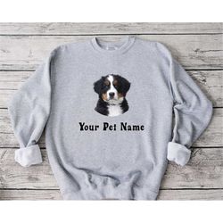 custom pet photo sweatshirt with name sweatshirt, personalized pet portrait sweatshirt, gift for dog owner, dog lover sh
