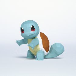 3d Papercraft Pokemon Squirtle PDF SVG DXF Templates
