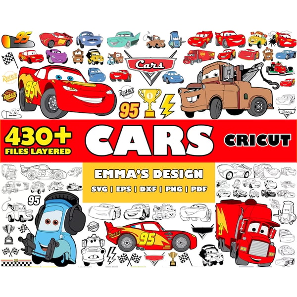 Car In Svg Cars Bundle Svg, Disney Pixar Car Svg, Lightning McQueen Svg | Inspire ...