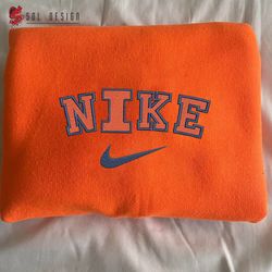 Nike Illinois Fighting Illini Embroidered Sweatshirt, NCAA Embroidered Sweater, Illinois Shirt, Unisex Shirts