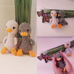 Crochet Pattern Goose Keychain, Amigurumi tutorial, Duck Amigurumi, Crochet goose pattern, crochet duck, Mini Goose