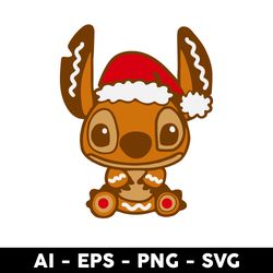 alien gingerbread cookie svg, stitch gingerbread svg, disney christmas svg, png dxf eps file - digital file