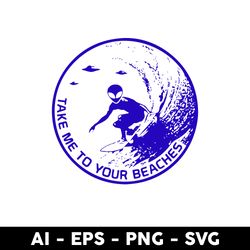 alien surf svg, surf waves fun hawaiian sea ocean surfboard svg, alien svg, png dxf eps file - digital file