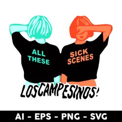 all these sick scenes loscampesinos svg, los campesinos svg, png dxf eps file - digital file