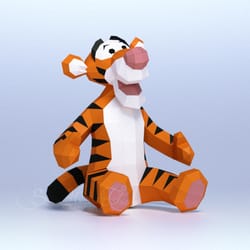 3d papercraft winnie s friend tigger pdf svg dxf templates