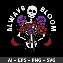 always bloom svg, flower skeleton svg, skeleton svg, png dxf eps digital file - digital file